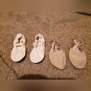 Size 13 M llittle girl 2 pairs of canvas ballet flats for ballet.